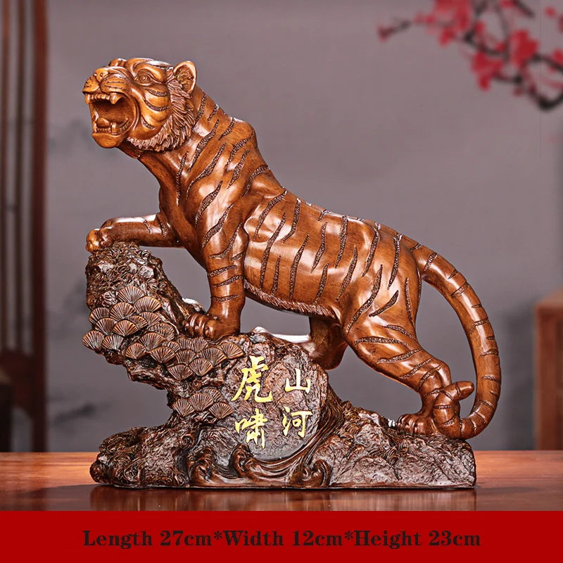 Resin Animal Sculpture, Tiger Statue, Art Ornaments, Modern Home Decoration, Office Accessories, Gift