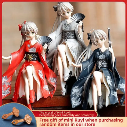 Resin Anime Beauty Girl Car Ornament Micro Landscape Bonsai Decoration Desktop Creative Trinket Home Accessories Figurines