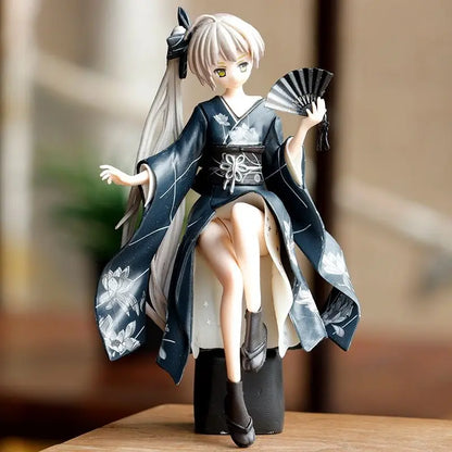 Resin Anime Beauty Girl Car Ornament Micro Landscape Bonsai Decoration Desktop Creative Trinket Home Accessories Figurines