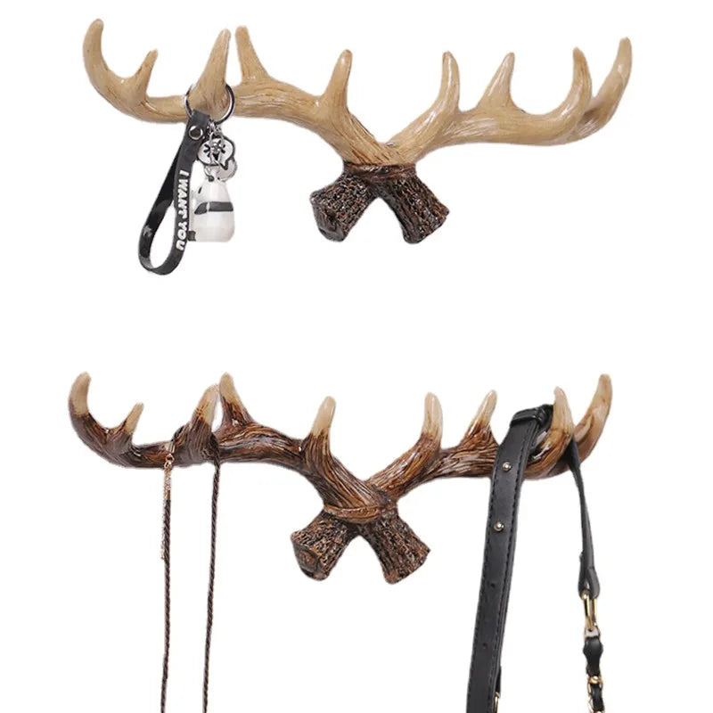 Resin Antler Decorative Wall Hanging, Coat and Hat Hook, Creative Clothing Store, Entrance Wall Decoration, Key Hook