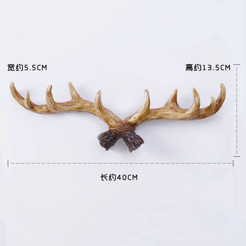 Resin Antler Decorative Wall Hanging, Coat and Hat Hook, Creative Clothing Store, Entrance Wall Decoration, Key Hook