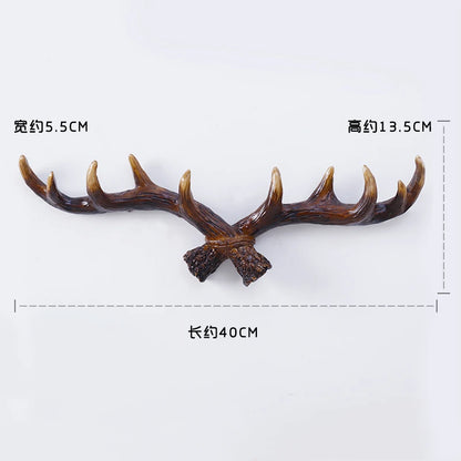 Resin Antler Decorative Wall Hanging, Coat and Hat Hook, Creative Clothing Store, Entrance Wall Decoration, Key Hook