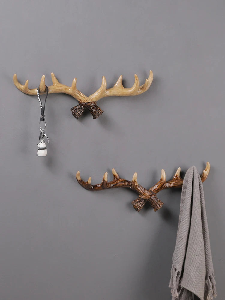 Resin Antler Decorative Wall Hanging, Coat and Hat Hook, Creative Clothing Store, Entrance Wall Decoration, Key Hook