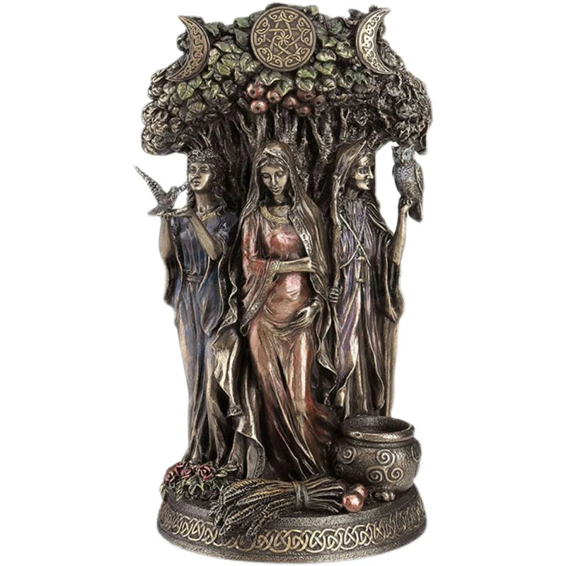Resin Art Greek Goddess Statue Figurine Ancient Greek Religious Hecate Goddess Sculpture Home Decor Ornament Miniatures Craft