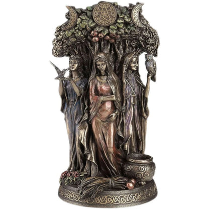 Resin Art Greek Goddess Statue Figurine Ancient Greek Religious Hecate Goddess Sculpture Home Decor Ornament Miniatures Craft