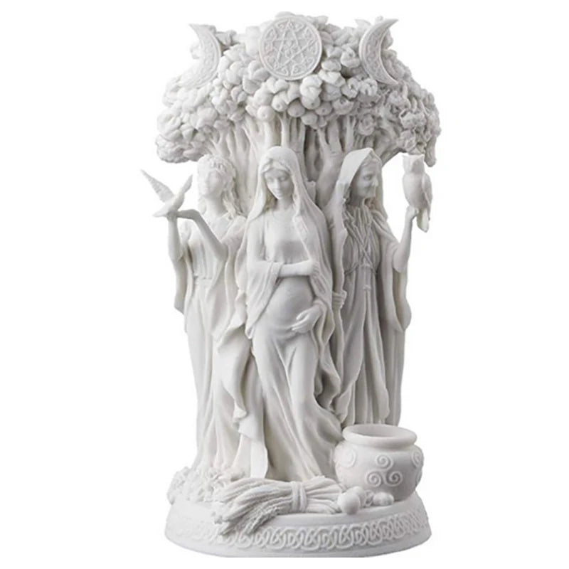 Resin Art Greek Goddess Statue Figurine Ancient Greek Religious Hecate Goddess Sculpture Home Decor Ornament Miniatures Craft