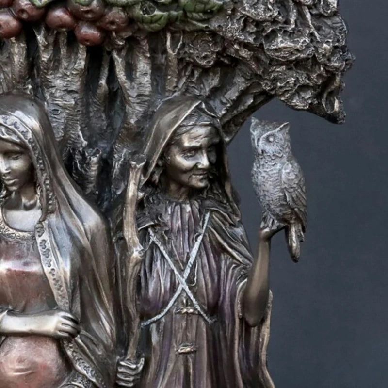 Resin Art Greek Goddess Statue Figurine Ancient Greek Religious Hecate Goddess Sculpture Home Decor Ornament Miniatures Craft