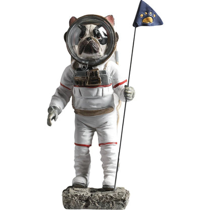 Resin Astronaut Dog Statue Figurine Animals Spaceman Bulldog Art Sculpture Model Art Craft Home Decoration Accessories