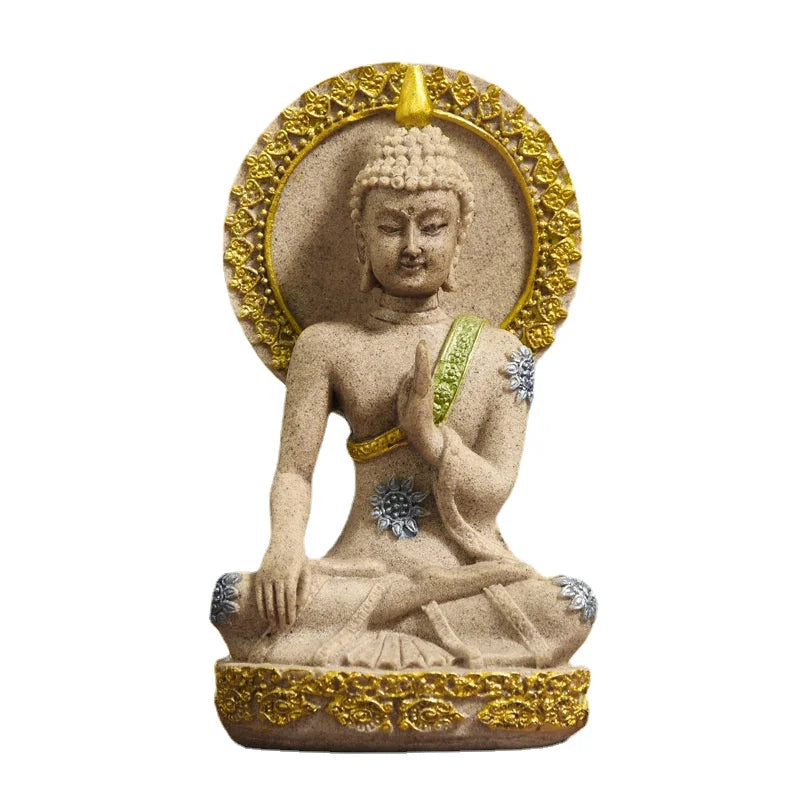 Resin Background Buddha Home Decorations Ornaments Sandstone Crafts Christmas fengshui gift
