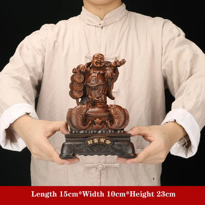 Resin Big Belly Laughing Buddha Characters Statue  Bless Prosperity And Wealth Ornament Figurines Home Office Feng Shui Statue