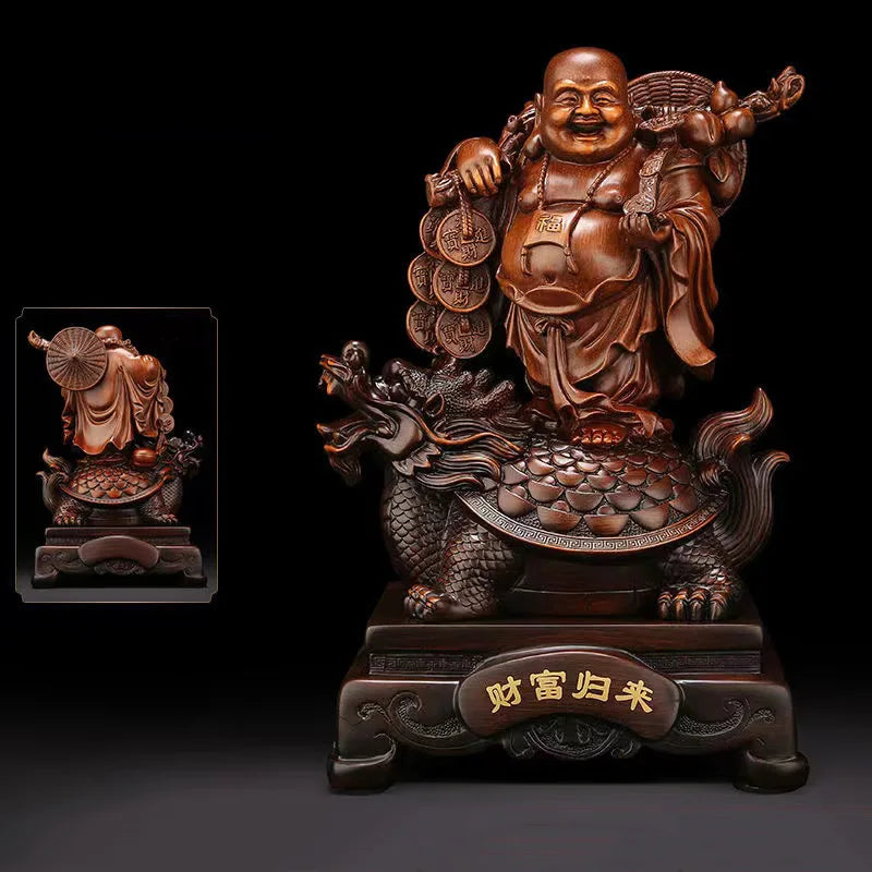 Resin Big Belly Laughing Buddha Characters Statue  Bless Prosperity And Wealth Ornament Figurines Home Office Feng Shui Statue