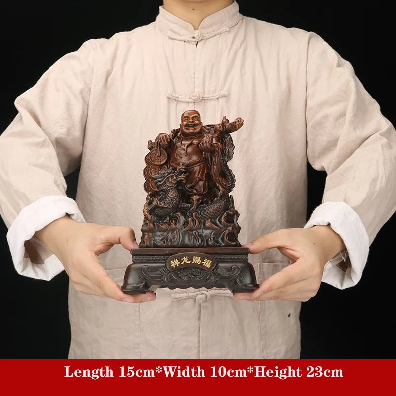 Resin Big Belly Laughing Buddha Characters Statue  Bless Prosperity And Wealth Ornament Figurines Home Office Feng Shui Statue