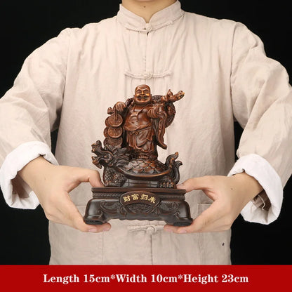 Resin Big Belly Laughing Buddha Characters Statue  Bless Prosperity And Wealth Ornament Figurines Home Office Feng Shui Statue