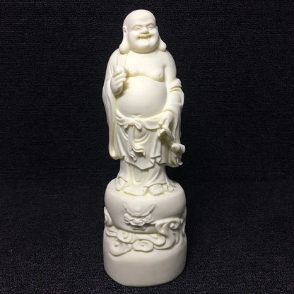 Resin Big Belly Maitreya Buddha Figure Sculpture statue， Chinese Buddha Statues Home Room, Office Feng Shui Statue 10.21 in