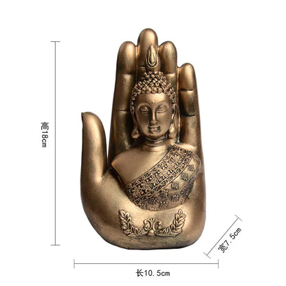 Resin Buddha Small Ornaments Chinese Style Palm Buddha Desk Decoration Zen Decoration Ceremony Home Decor