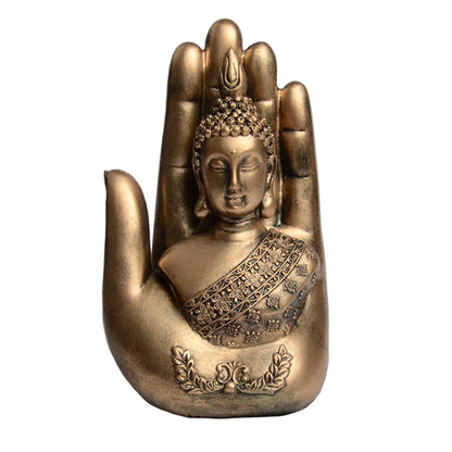 Resin Buddha Small Ornaments Chinese Style Palm Buddha Desk Decoration Zen Decoration Ceremony Home Decor