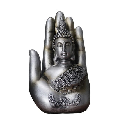 Resin Buddha Small Ornaments Chinese Style Palm Buddha Desk Decoration Zen Decoration Ceremony Home Decor