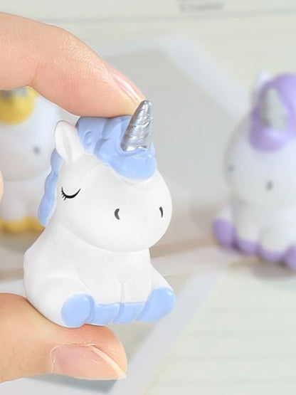 Resin Cartoon CreativeUnicorn Car Ornament Micro Landscape Bonsai Decoration Desktop Creative Trinket Home Accessories Figurines