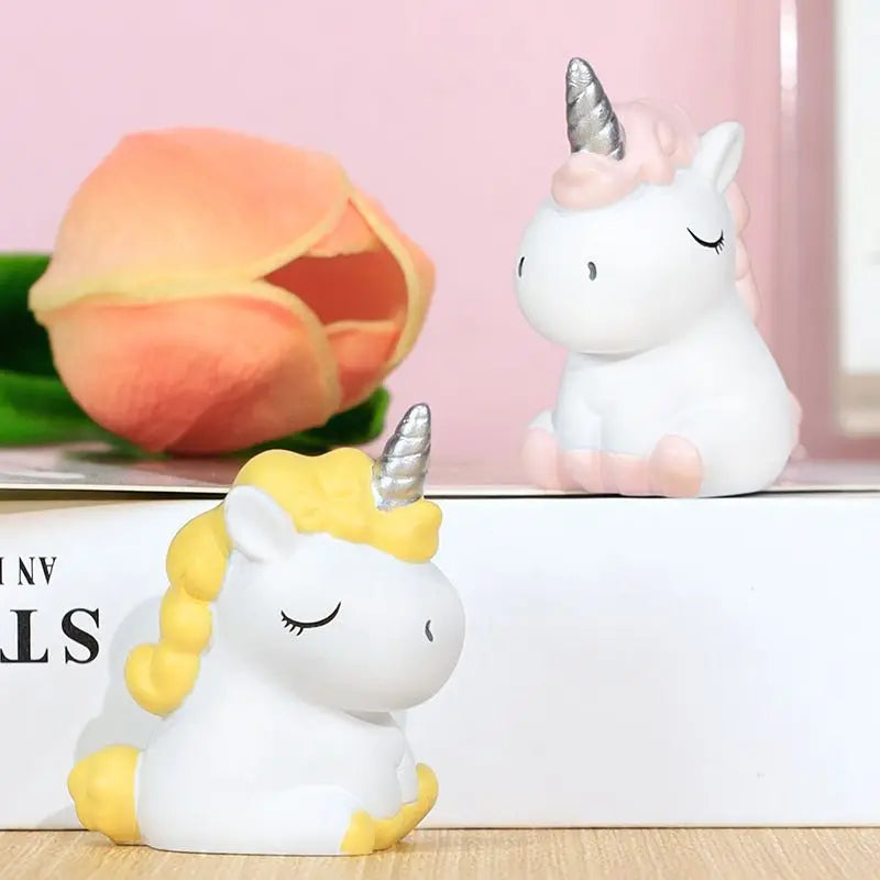 Resin Cartoon CreativeUnicorn Car Ornament Micro Landscape Bonsai Decoration Desktop Creative Trinket Home Accessories Figurines