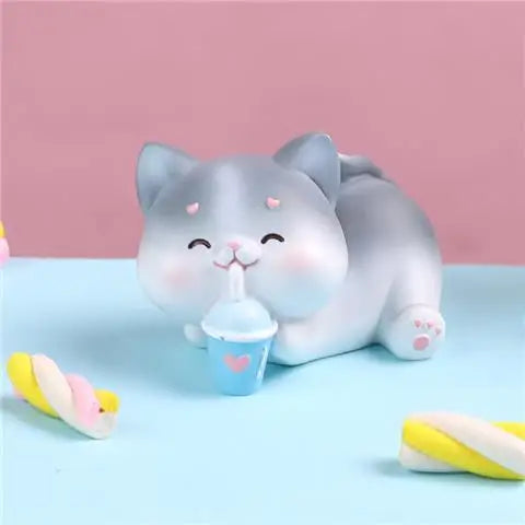 Resin Cartoon Cute Animal Car Ornament Micro Landscape Bonsai Decoration Desktop Creative Trinket Home Accessories Figurines