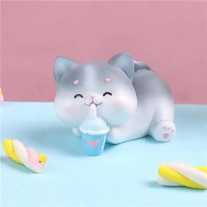 Resin Cartoon Cute Animal Car Ornament Micro Landscape Bonsai Decoration Desktop Creative Trinket Home Accessories Figurines