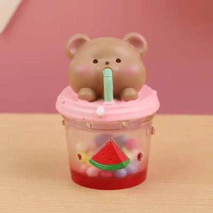 Resin Cartoon Cute Animal Car Ornament Micro Landscape Bonsai Decoration Desktop Creative Trinket Home Accessories Figurines