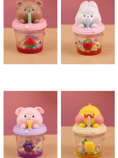 Resin Cartoon Cute Animal Car Ornament Micro Landscape Bonsai Decoration Desktop Creative Trinket Home Accessories Figurines