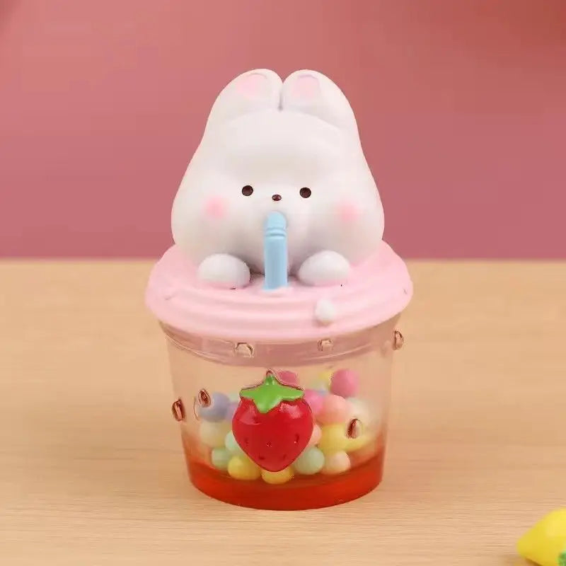 Resin Cartoon Cute Animal Car Ornament Micro Landscape Bonsai Decoration Desktop Creative Trinket Home Accessories Figurines