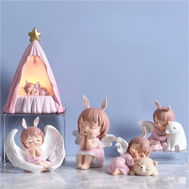 Resin Cartoon Cute Baby Car Ornament Micro Landscape Bonsai Decoration Desktop Creative Trinket Home Accessories Figurines
