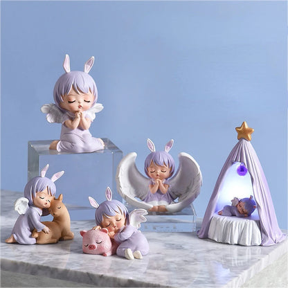 Resin Cartoon Cute Baby Car Ornament Micro Landscape Bonsai Decoration Desktop Creative Trinket Home Accessories Figurines