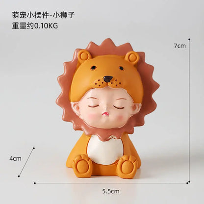 Resin Cartoon Cute Innovative Car Ornament Micro Landscape Bonsai Decoration Desktop Creative Trinket Home Accessories Figurines