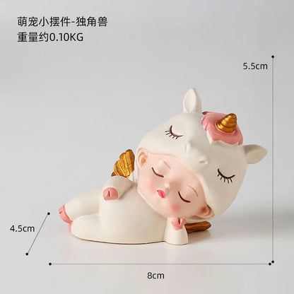 Resin Cartoon Cute Innovative Car Ornament Micro Landscape Bonsai Decoration Desktop Creative Trinket Home Accessories Figurines