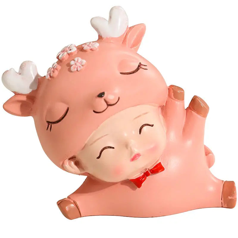 Resin Cartoon Cute Innovative Car Ornament Micro Landscape Bonsai Decoration Desktop Creative Trinket Home Accessories Figurines