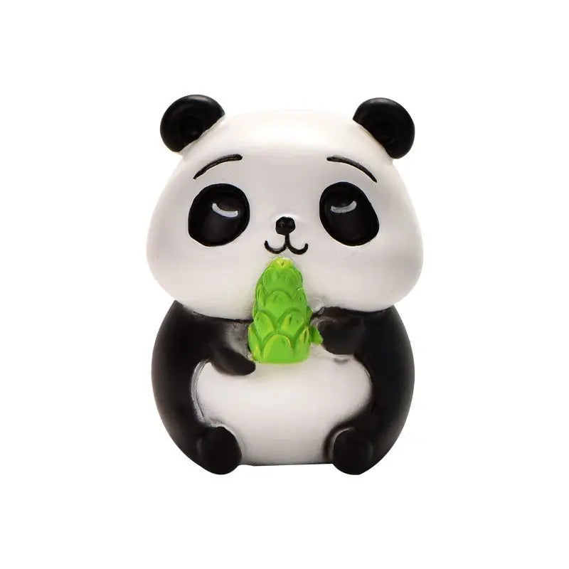 Resin Cartoon Cute Panda Car Ornaments Micro Landscape Bonsai Decoration Desktop Creative Trinket Home Accessories Figurines