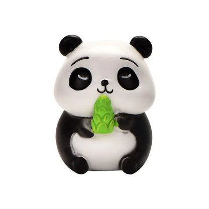 Resin Cartoon Cute Panda Car Ornaments Micro Landscape Bonsai Decoration Desktop Creative Trinket Home Accessories Figurines