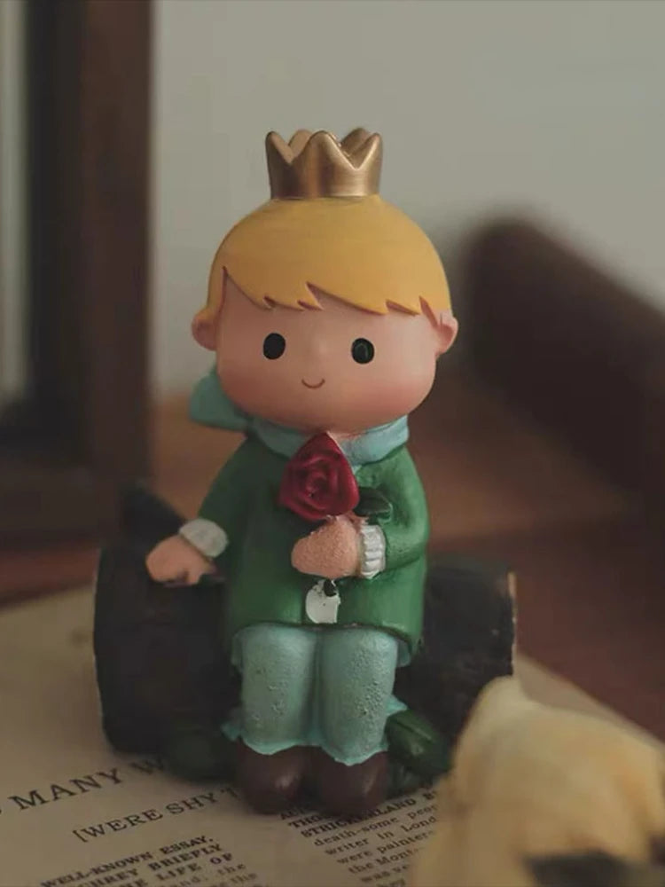 Resin Cartoon Cute Princekin Car Ornament Micro Landscape Bonsai Decoration Desktop Creative Trinket Home Accessories Figurines