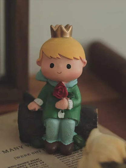 Resin Cartoon Cute Princekin Car Ornament Micro Landscape Bonsai Decoration Desktop Creative Trinket Home Accessories Figurines