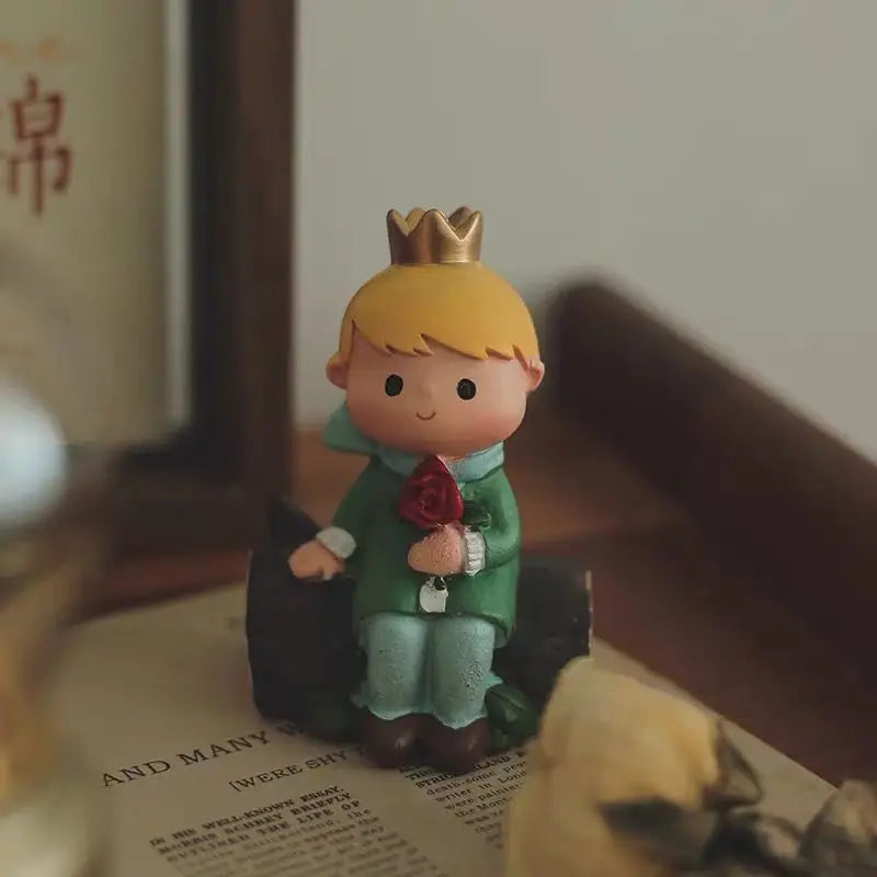 Resin Cartoon Cute Princekin Car Ornament Micro Landscape Bonsai Decoration Desktop Creative Trinket Home Accessories Figurines