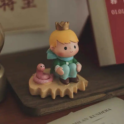 Resin Cartoon Cute Princekin Car Ornament Micro Landscape Bonsai Decoration Desktop Creative Trinket Home Accessories Figurines