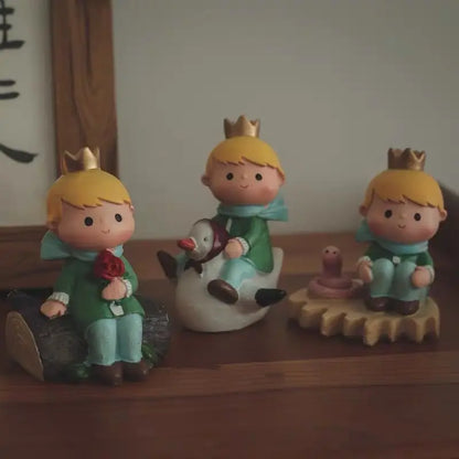 Resin Cartoon Cute Princekin Car Ornament Micro Landscape Bonsai Decoration Desktop Creative Trinket Home Accessories Figurines