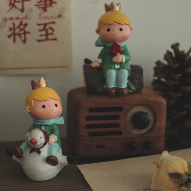 Resin Cartoon Cute Princekin Car Ornament Micro Landscape Bonsai Decoration Desktop Creative Trinket Home Accessories Figurines