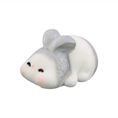 Resin Cartoon Cute Rabbit Car Ornaments Micro Landscape Bonsai Decoration Desktop Creative Trinket Home Accessories Figurines