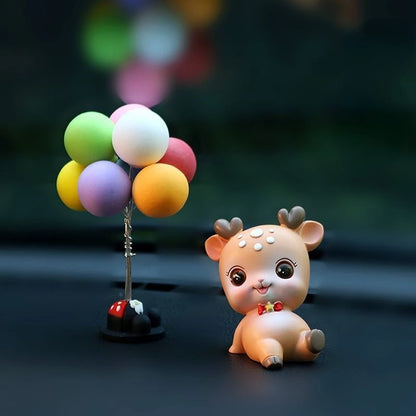 Resin Cartoon Cute Sika Deer Car Ornament Micro Landscape Bonsai Decoration Desktop Creative Trinket Home Accessories Figurines