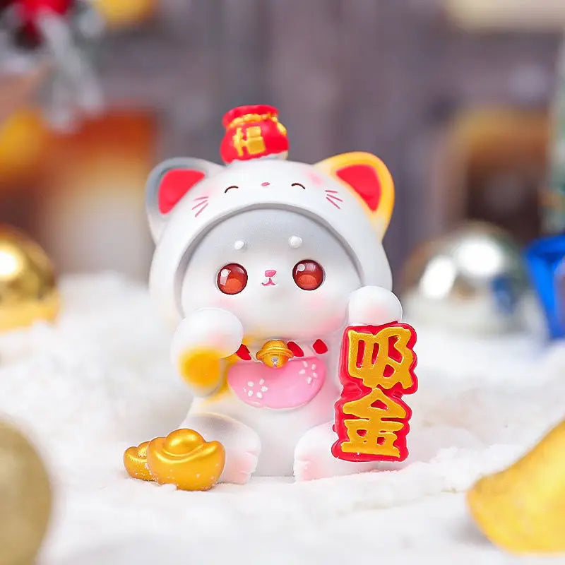 Resin Cartoon Fortune Cat Car Ornament Micro Landscape Bonsai Decoration Desktop Creative Trinket Home Accessories Figurines