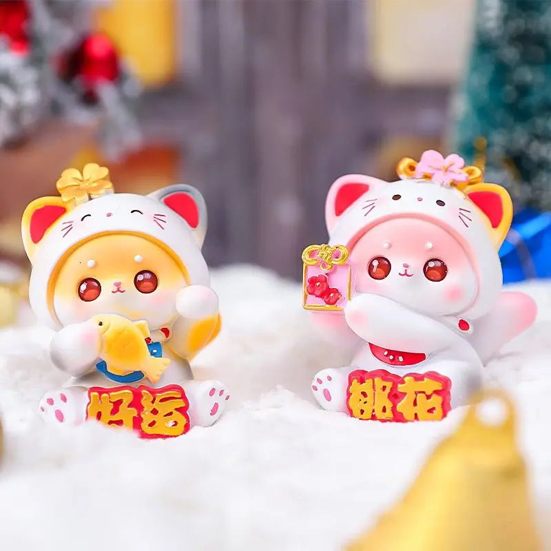 Resin Cartoon Fortune Cat Car Ornament Micro Landscape Bonsai Decoration Desktop Creative Trinket Home Accessories Figurines