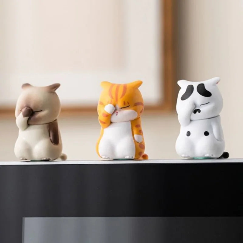 Resin Cartoon Funny Cat Car Ornament Micro Landscape Bonsai Decoration Desktop Creative Trinket Home Accessories Figurines