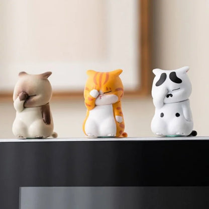 Resin Cartoon Funny Cat Car Ornament Micro Landscape Bonsai Decoration Desktop Creative Trinket Home Accessories Figurines