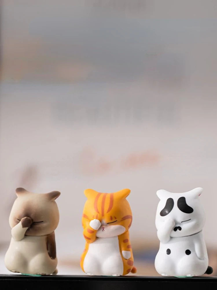 Resin Cartoon Funny Cat Car Ornament Micro Landscape Bonsai Decoration Desktop Creative Trinket Home Accessories Figurines