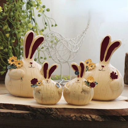 Resin Cartoon Garlic Rabbit Car Ornament Micro Landscape Bonsai Decoration Desktop Creative Trinket Home Accessories Figurines