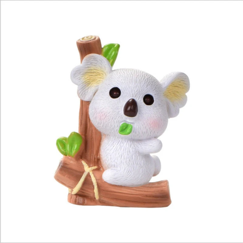 Resin Cartoon Koala Car Ornaments Micro Landscape Bonsai Decoration Desktop Creative Trinket Home Accessories Figurines